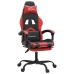 Silla gaming giratoria y reposapiés cuero sintético negro rojo