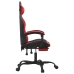 Silla gaming giratoria y reposapiés cuero sintético negro rojo