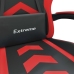 Silla gaming giratoria y reposapiés cuero sintético negro rojo