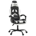 Silla gaming giratoria reposapiés cuero sintético negro blanco