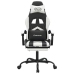 Silla gaming giratoria reposapiés cuero sintético negro blanco