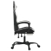 Silla gaming giratoria reposapiés cuero sintético negro blanco