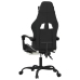 Silla gaming giratoria reposapiés cuero sintético negro blanco