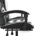 Silla gaming giratoria reposapiés cuero sintético negro blanco