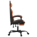 Silla gaming giratoria reposapiés cuero sintético negro naranja