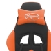 Silla gaming giratoria reposapiés cuero sintético negro naranja