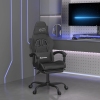 Silla gaming giratoria y reposapiés cuero sintético negro