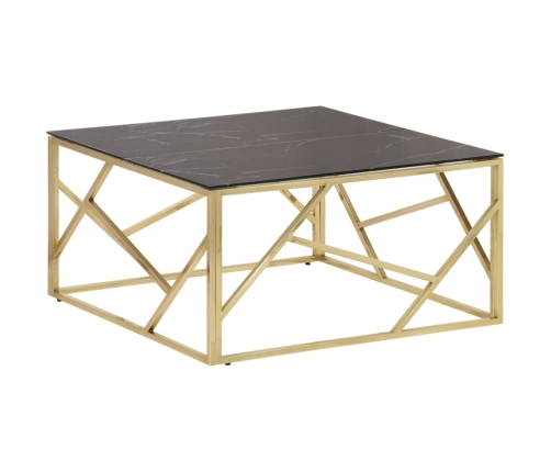 Mesa de centro dorada acero inoxidable y vidrio templado