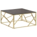 Mesa de centro dorada acero inoxidable y vidrio templado