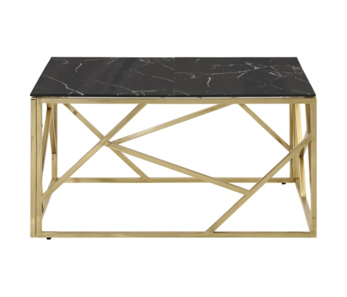 Mesa de centro dorada acero inoxidable y vidrio templado