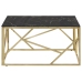 Mesa de centro dorada acero inoxidable y vidrio templado