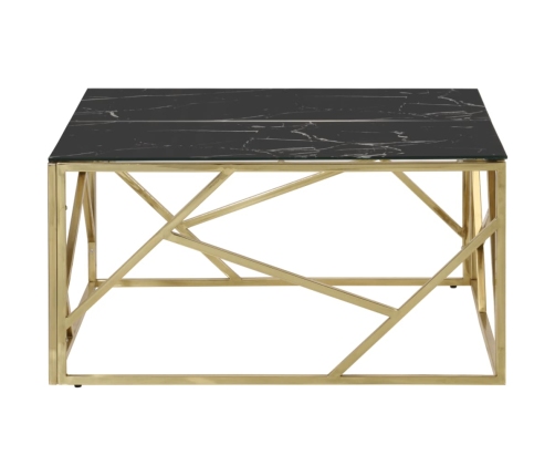 Mesa de centro dorada acero inoxidable y vidrio templado