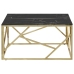 Mesa de centro dorada acero inoxidable y vidrio templado