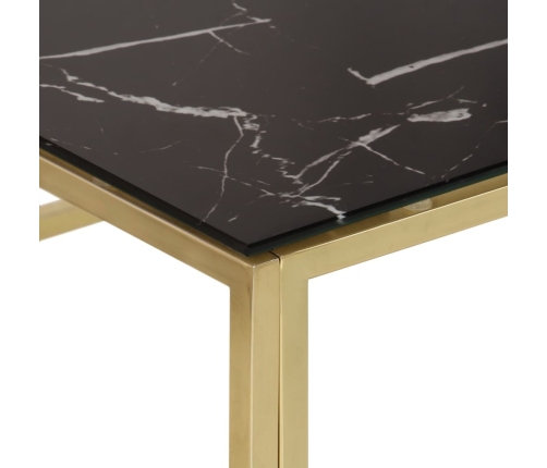 Mesa de centro dorada acero inoxidable y vidrio templado