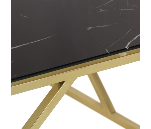 Mesa de centro dorada acero inoxidable y vidrio templado