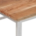 Mesa de centro acero inoxidable plateado y madera maciza acacia