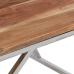 vidaXL Mesa de centro acero inoxidable plateado y madera maciza acacia