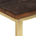 Mesa de centro acero inoxidable madera maciza traviesa dorado