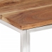 Mesa de centro acero inoxidable y madera maciza acacia plateado