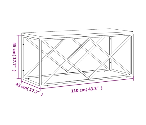 Mesa de centro acero inoxidable y madera maciza reciclada