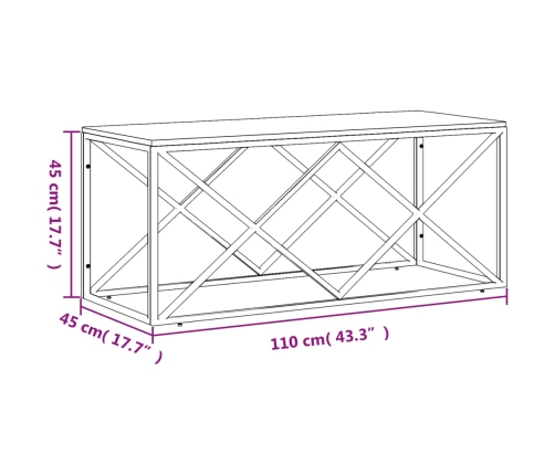 Mesa de centro acero inoxidable y madera maciza de acacia