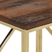 Mesa consola acero inoxidable madera maciza traviesa dorado