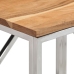 Mesa consola acero inoxidable y madera maciza acacia plateada