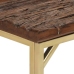 Mesa consola acero inoxidable madera maciza traviesa dorado