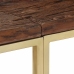 Mesa consola acero inoxidable madera maciza traviesa dorado