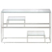 Mesa consola acero inoxidable plateado y vidrio templado