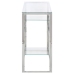 Mesa consola acero inoxidable plateado y vidrio templado