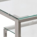 Mesa consola acero inoxidable plateado y vidrio templado