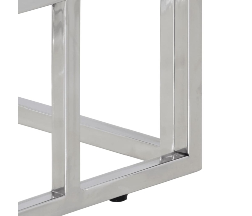 Mesa consola acero inoxidable plateado y vidrio templado