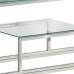 Mesa consola acero inoxidable plateado y vidrio templado