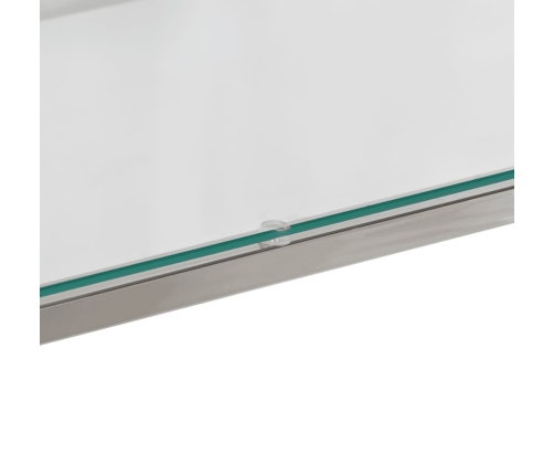 Mesa consola acero inoxidable plateado y vidrio templado