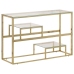Mesa consola acero inoxidable dorado y vidrio templado