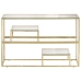 Mesa consola acero inoxidable dorado y vidrio templado