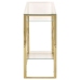 Mesa consola acero inoxidable dorado y vidrio templado