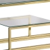Mesa consola acero inoxidable dorado y vidrio templado