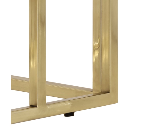Mesa consola acero inoxidable dorado y vidrio templado
