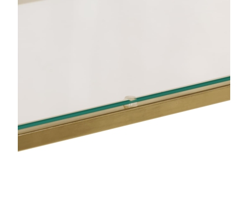 Mesa consola acero inoxidable dorado y vidrio templado