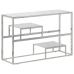Mesa consola acero inoxidable plateado y vidrio templado