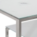 Mesa consola acero inoxidable plateado y vidrio templado
