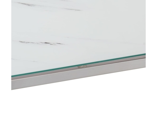 Mesa consola acero inoxidable plateado y vidrio templado