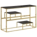 Mesa consola acero inoxidable dorado y vidrio templado