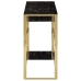 Mesa consola acero inoxidable dorado y vidrio templado
