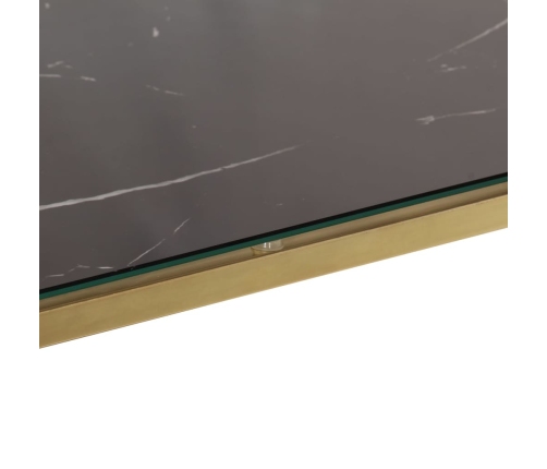 Mesa consola acero inoxidable dorado y vidrio templado