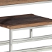 Mesa consola de acero inoxidable plateado y madera maciza