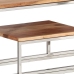 Mesa consola acero inoxidable plateado y madera maciza acacia