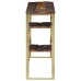 Mesa consola acero inoxidable madera maciza traviesa dorado